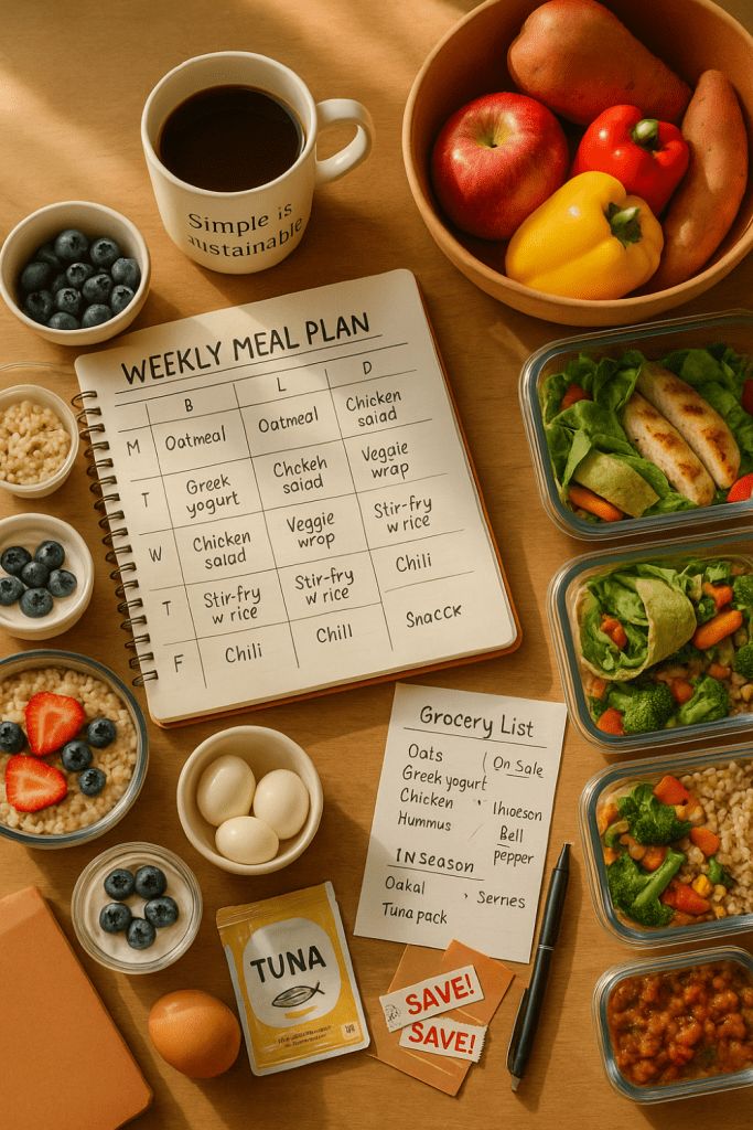 Visual guide showing balanced plate proportions for vegetables grains and protein